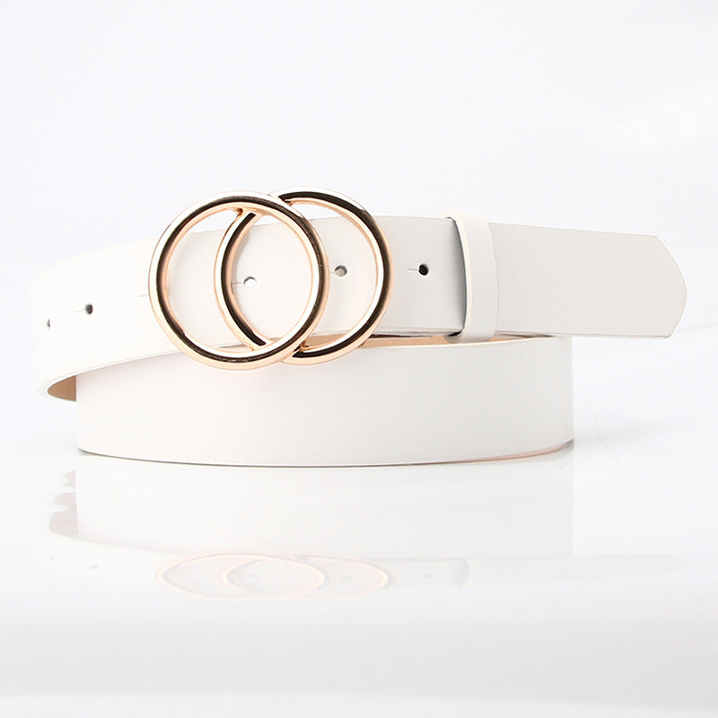 "Trendy Versatile Women’s Wide Belt with Round Buckle for Sweaters & Coats"