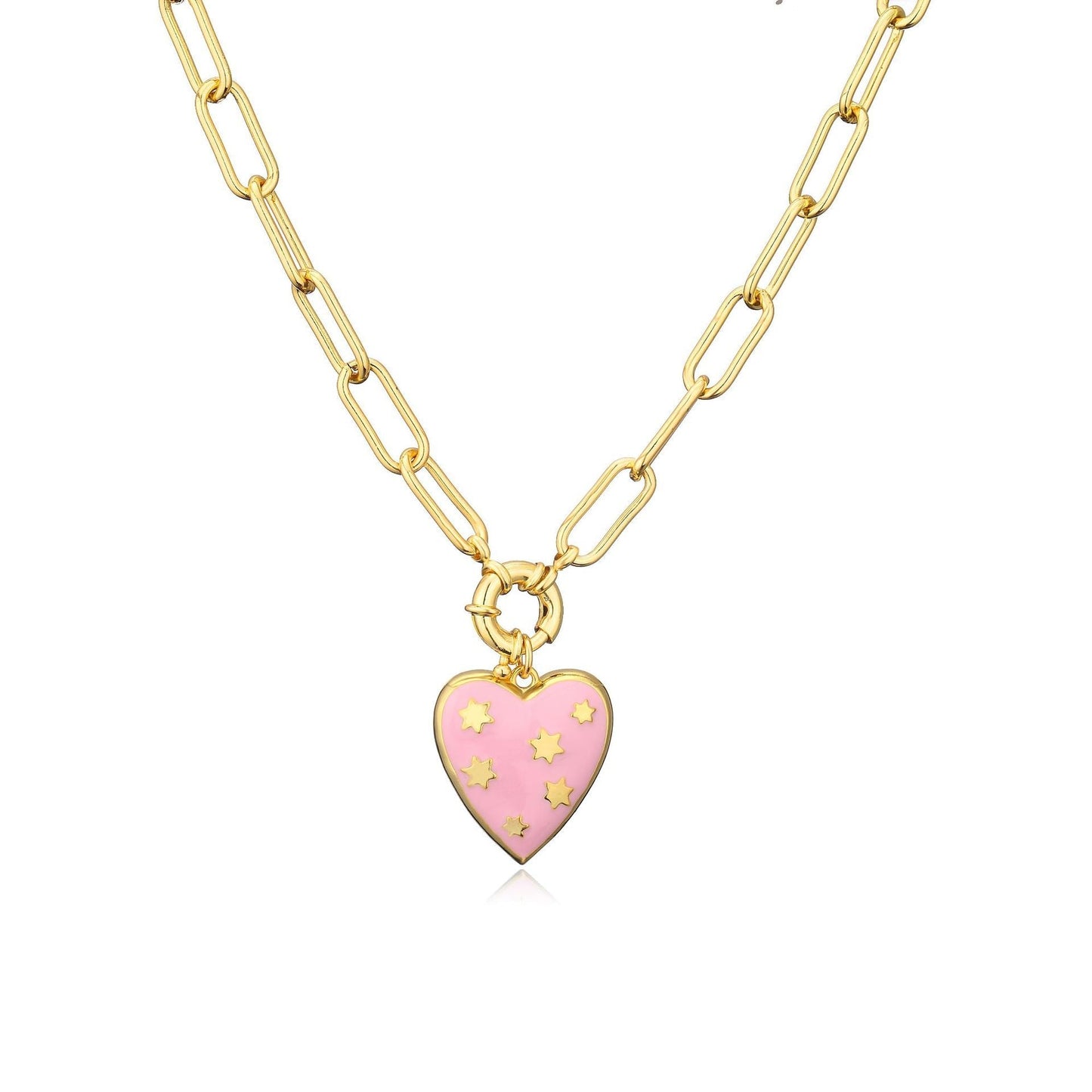 Artifical Enamel Heart Necklace
