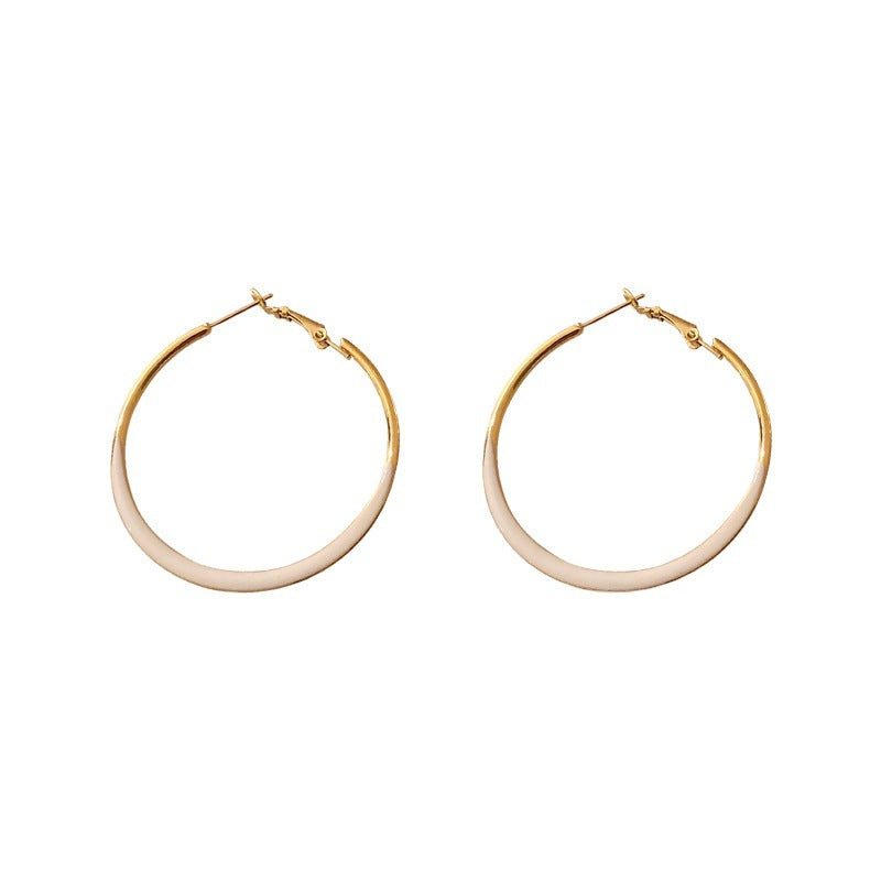 White Hoop Earrings jlt11994