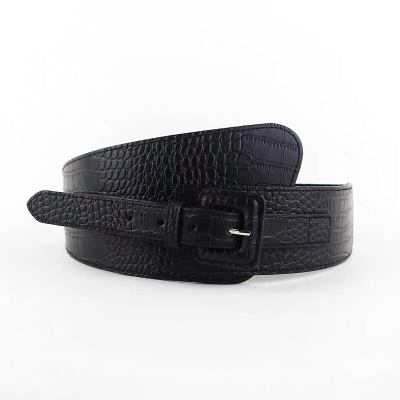 "Ultra-Wide Women’s Elastic Waistband & Skirt Belt for Outerwear Belly Support"
