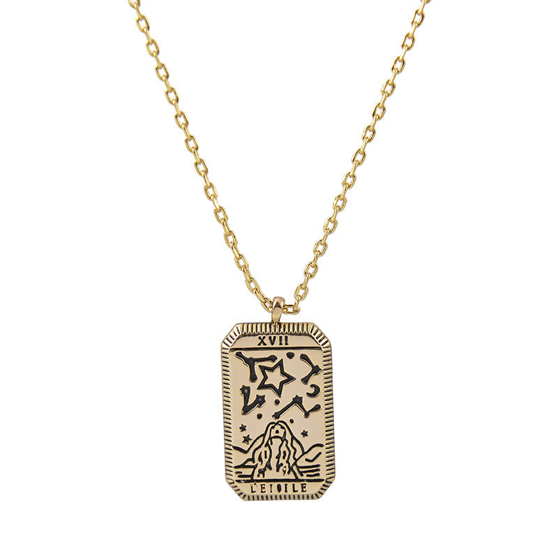 "L'Etoile" Tarot Necklace – Star Card Pendant for Hope & Inspiration-jltn0625