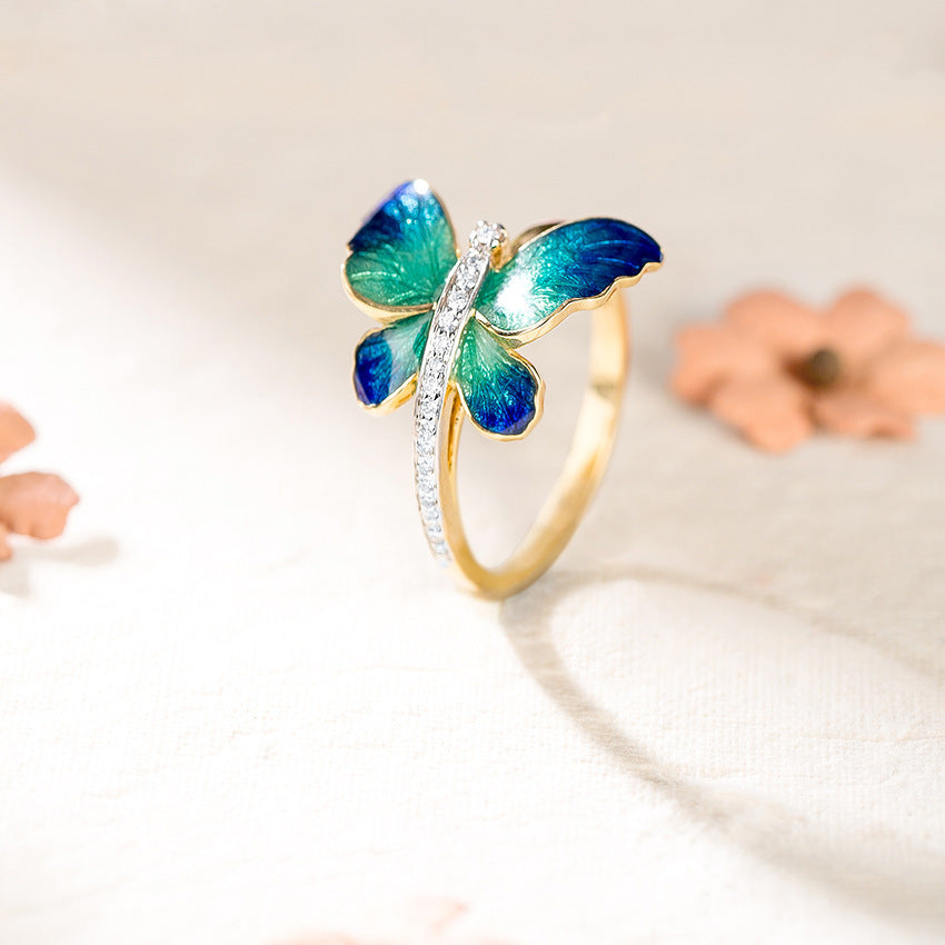 Western Funky Butterfly Style Gold Rings JLTR0380