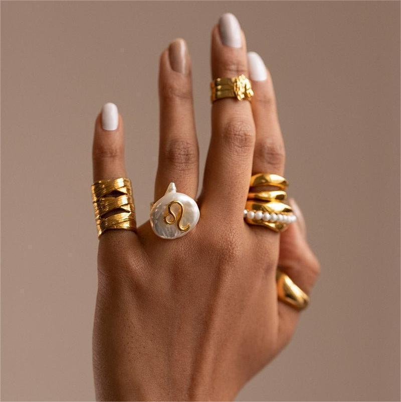 Zodiac Signs Artificial Astrology Rings JLTR0404