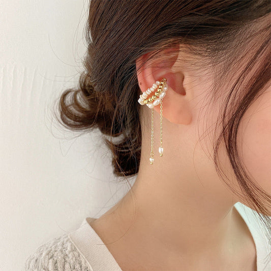 white & gold Pin Earrings