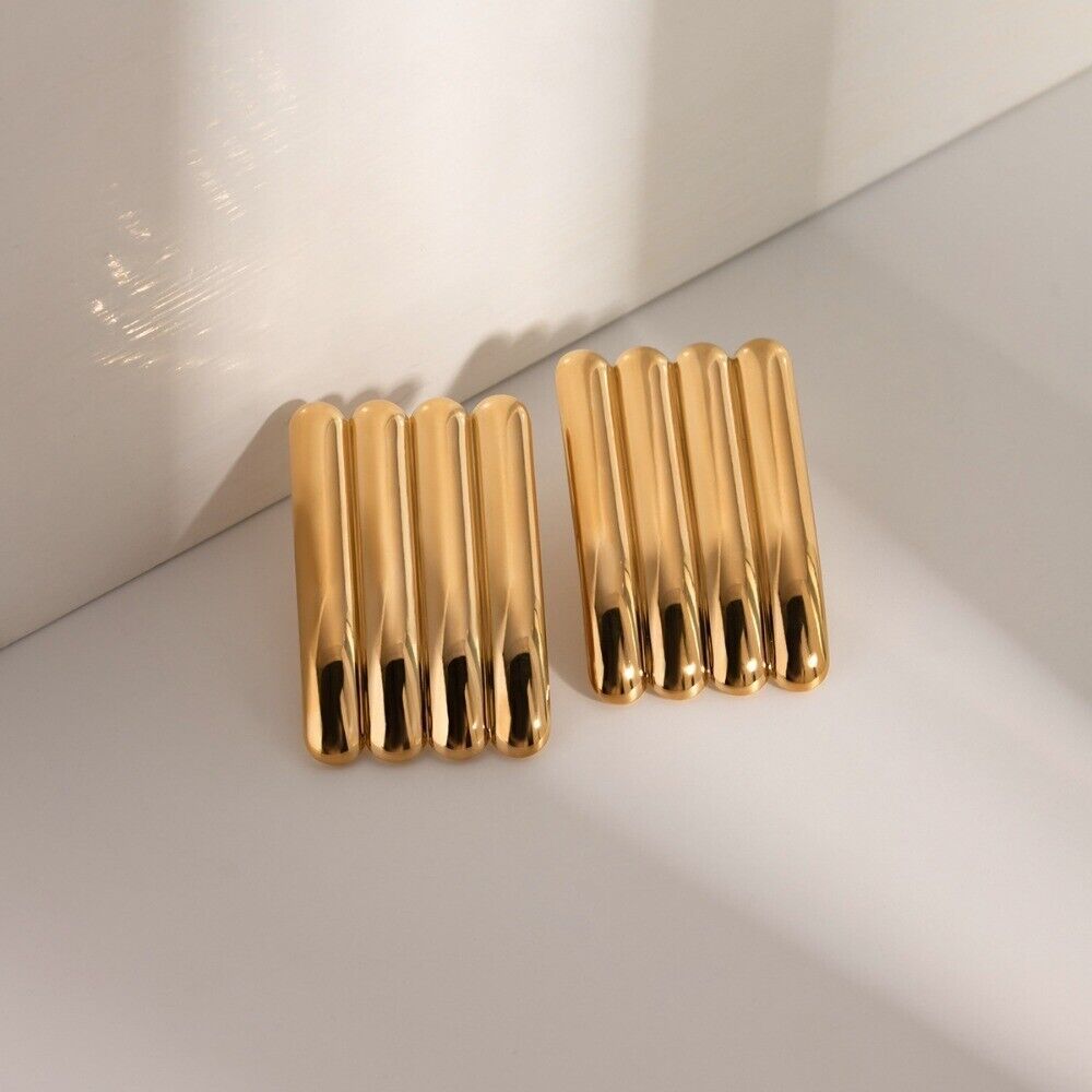 - Vertical Ribs - Pin Earrings