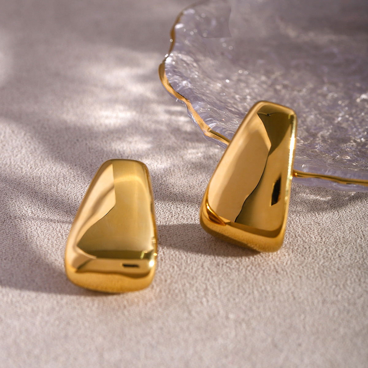 Vintage Hinged Gold Huggie Earrings 12742