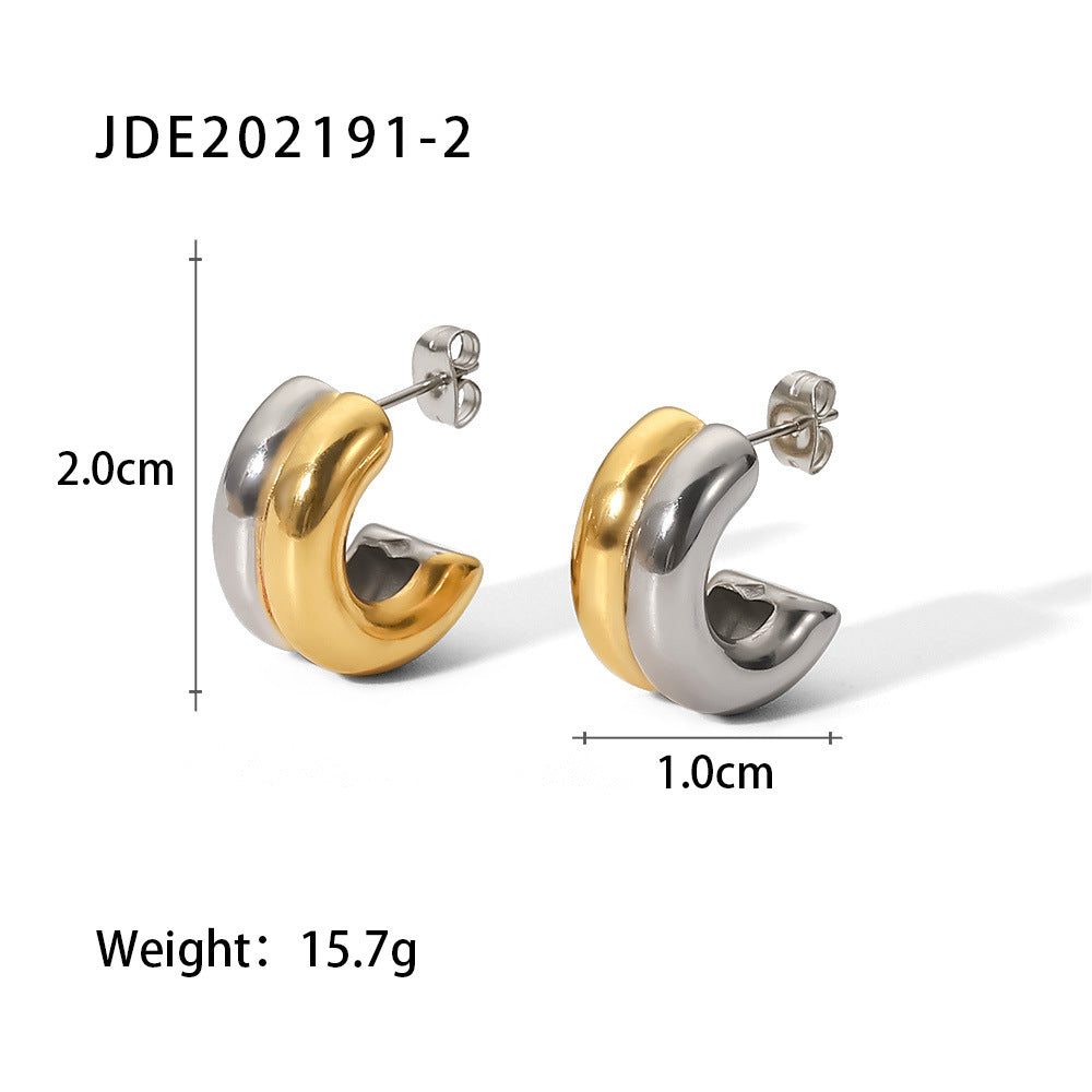 Two tone Multicolor Hoop Earrings JLT12831