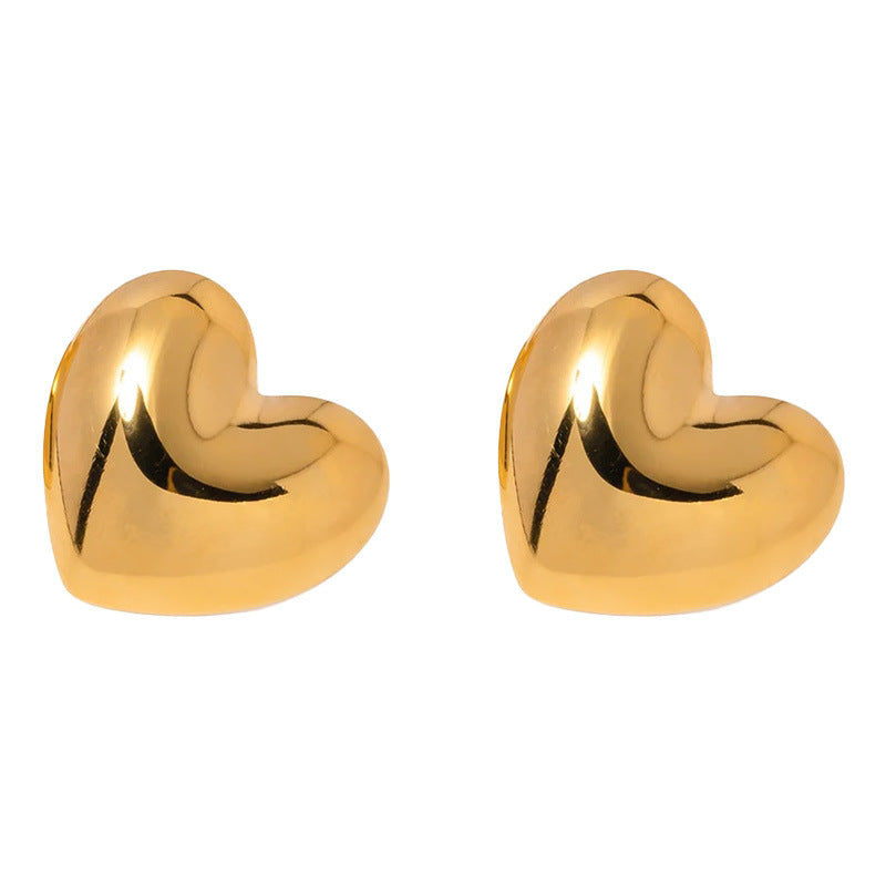 Vintage Valentine Golden Heart Stud Earrings JLT12855