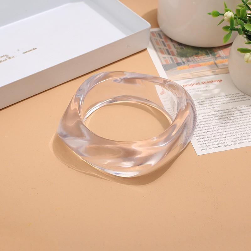 "Minimalist Clear Resin Bangle" Round Bracelet JLTB0828