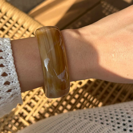 Amber Brown Glossy Resin Bracelet JLTB0877