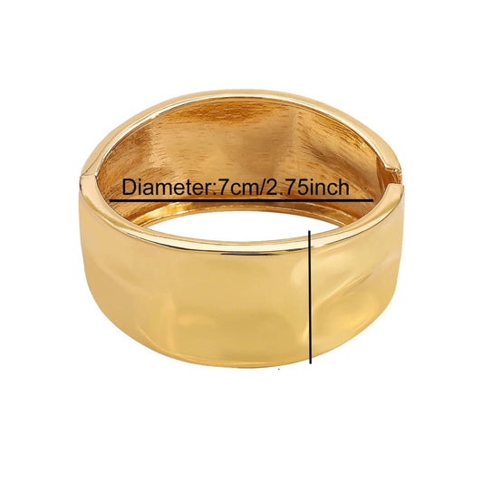 Wide Gold-Toned Cuff Bracelet Design JLTB0925