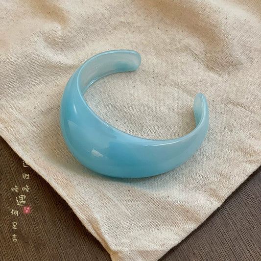 Aqua Blue Glossy Resin Bracelet Design JLTB0928