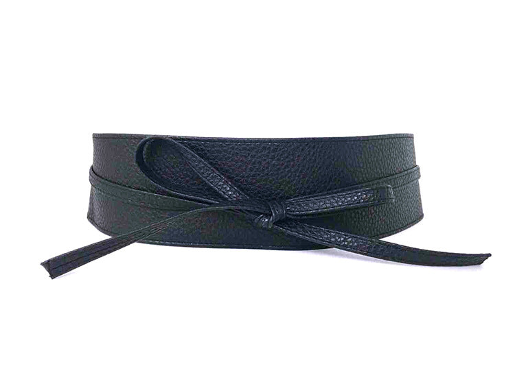 Adjustable Bow Wide Wrap Black Belts JLTHB0249