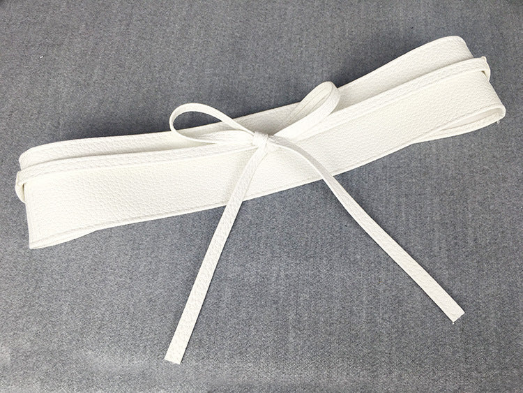 Adjustable Bow Wide Wrap White Belts JLTHB0251