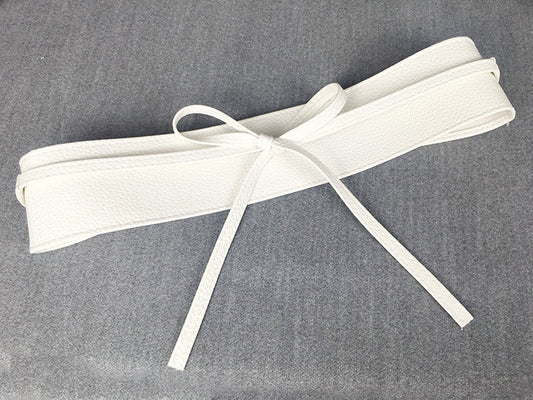 Adjustable Bow Wide Wrap White Belts JLTHB0251