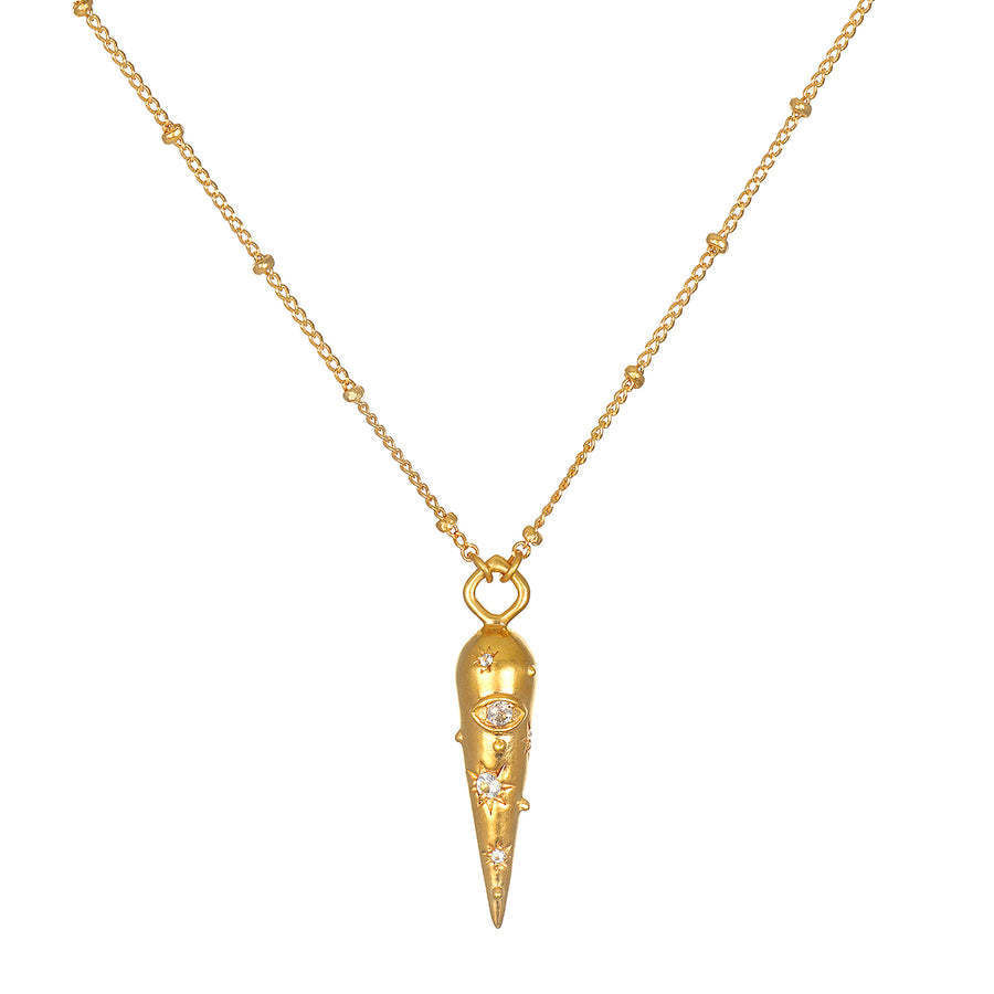 Artifical Talisman Pendant Necklace with Evil Eye & Star Accents Necklace