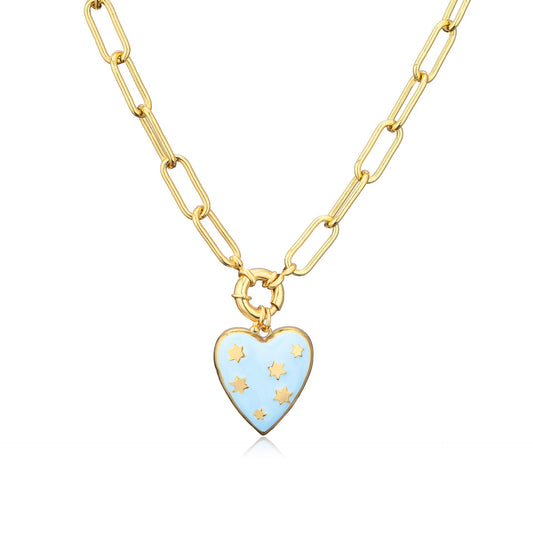 Artifical Enamel Heart Necklace