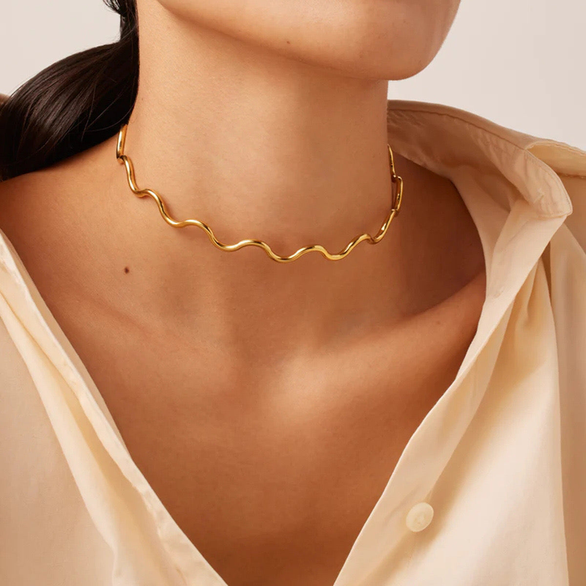 Artifical Wavy Choker Necklace JLTN1044