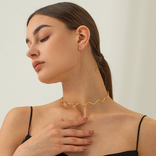 Artifical Wavy Choker Necklace JLTN1044