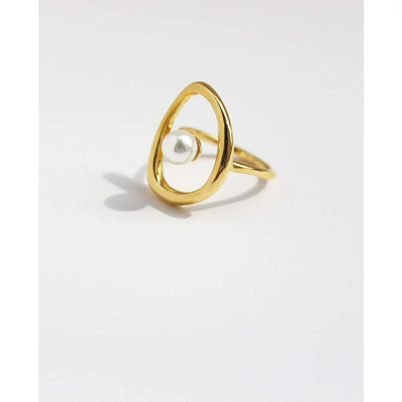 abstract art pearl ring JLTR0587