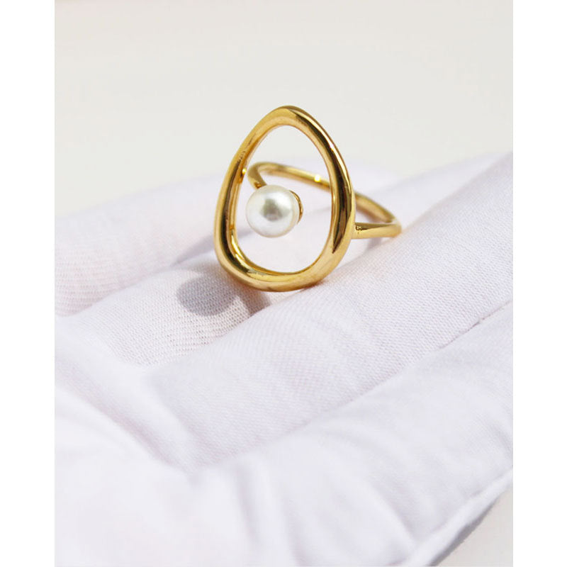 abstract art pearl ring JLTR0587