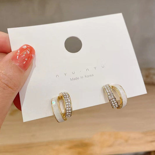 White Pin Earrings jlt11899