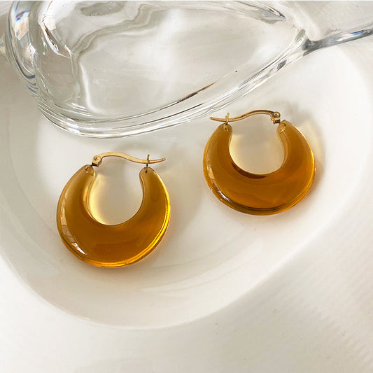 Yellow Hoop Earrings jlt11920