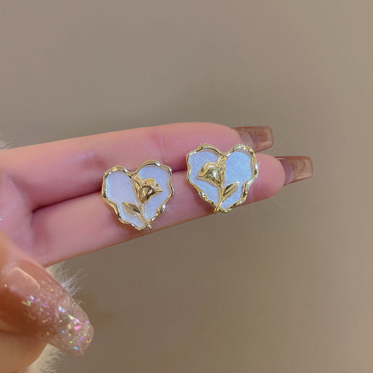 White Pin Earrings jlt11929