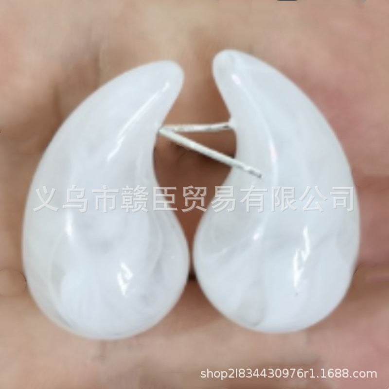 White Pin Earrings jlt11946