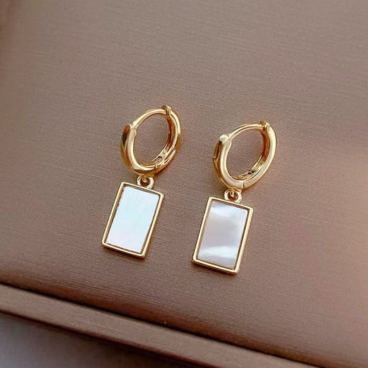 White Hoop Earrings jlt12121