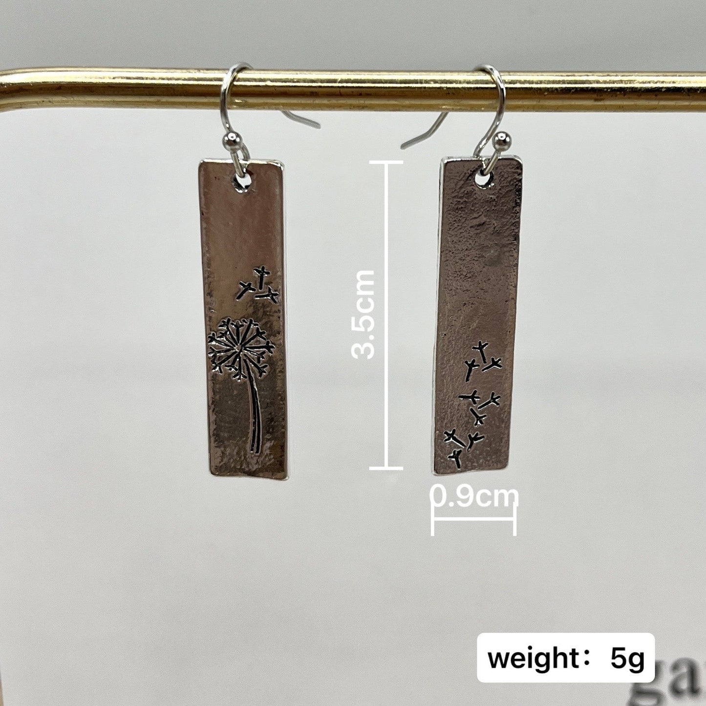 Vintage Dandelion Silver Drop Earrings  JLT12805