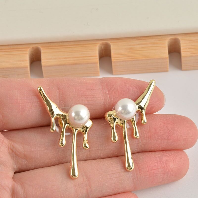 water drop pearl gold earrings jlt13098