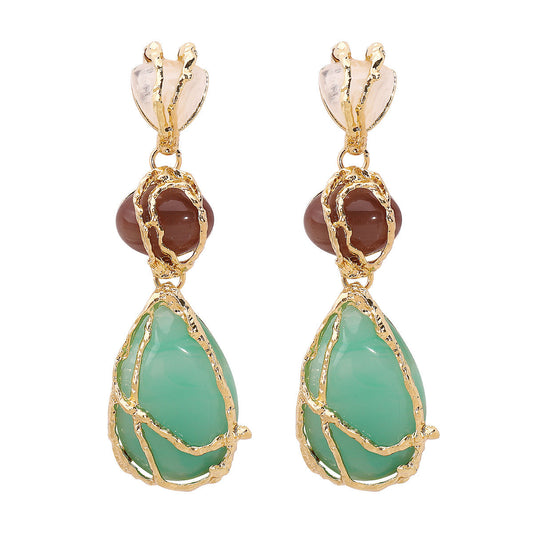 acrylic alloy net pocket water drop geometric earrings jlt13185