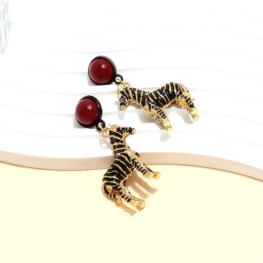 zebra pendant earrings for women jlt13287