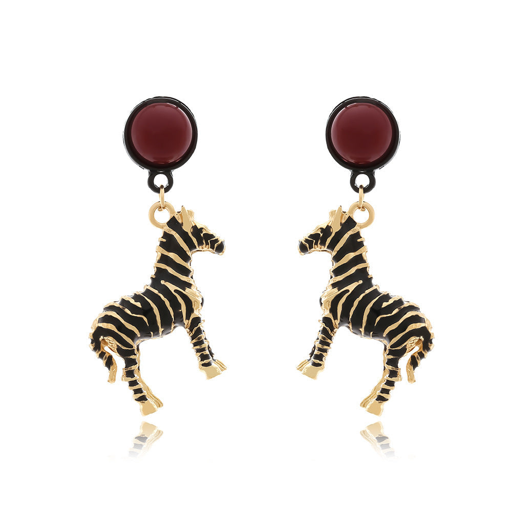 zebra pendant earrings for women jlt13287