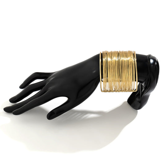 Artifical Glamorous Multi-Wire Gold-tone Cuff Bracelets