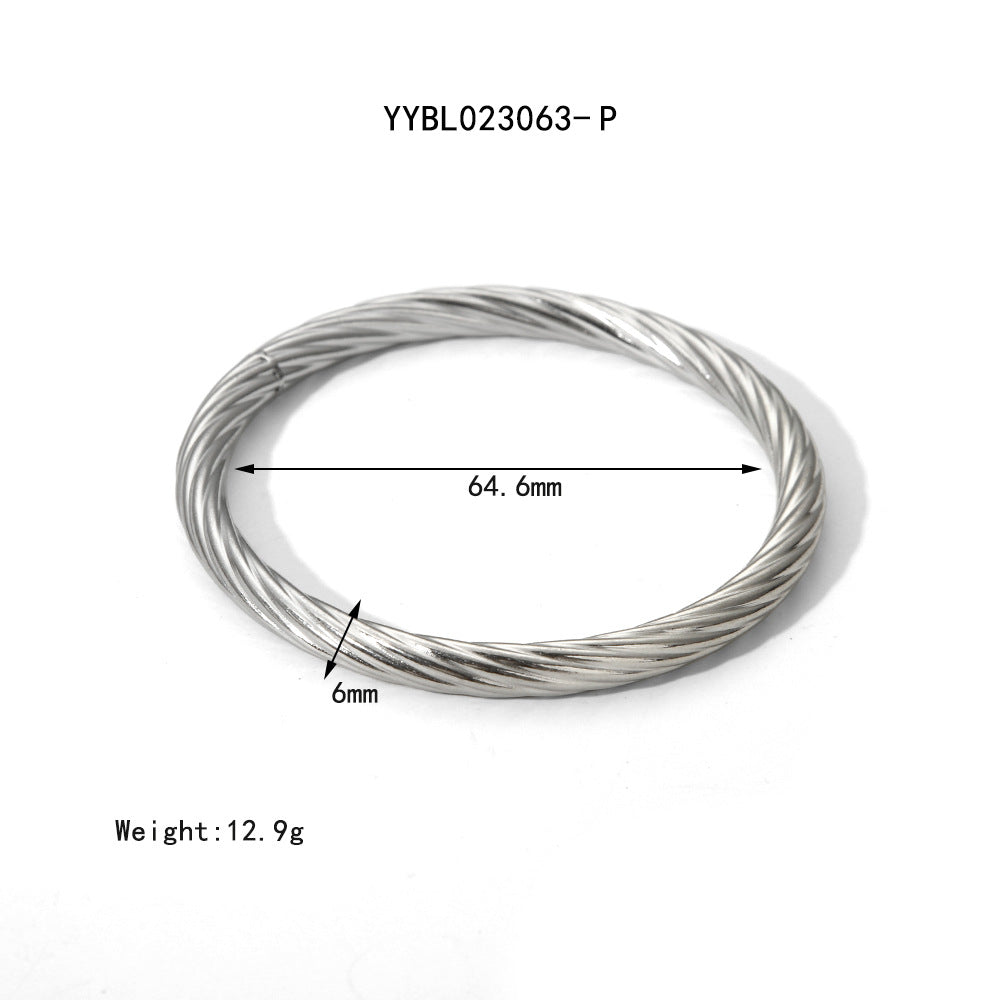 Arificial Twisted Silver Bangle Bracelet jltb0522