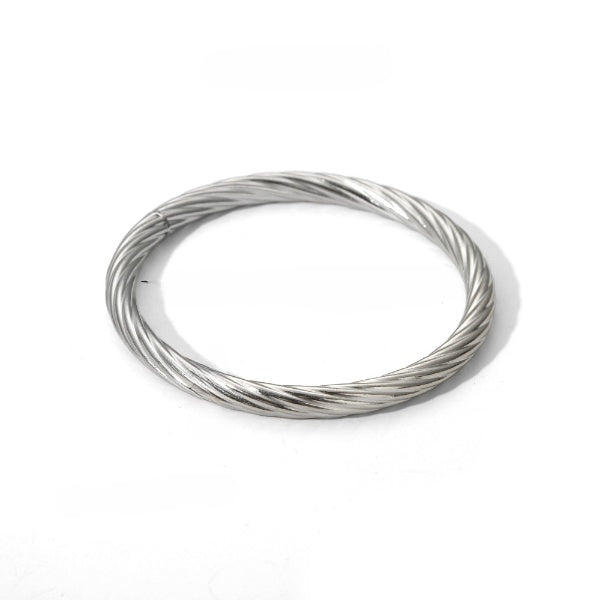 Arificial Twisted Silver Bangle Bracelet jltb0522