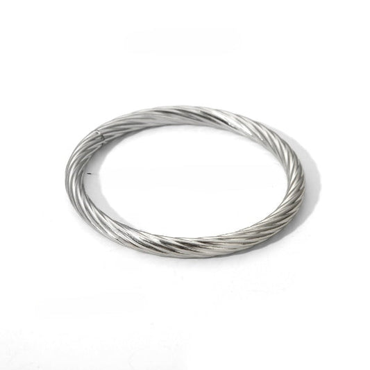 Arificial Twisted Silver Bangle Bracelet jltb0522