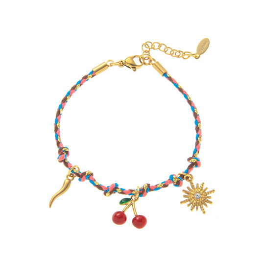 Whimsical Charm Braided Cord Bracelet JLTB0831