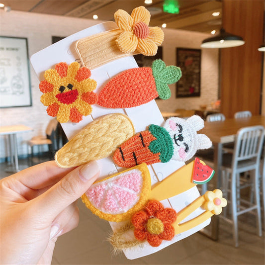 8-pcs-flower-carrot-and-watermelon-hair-clip-set-for-toddlersjltc0002