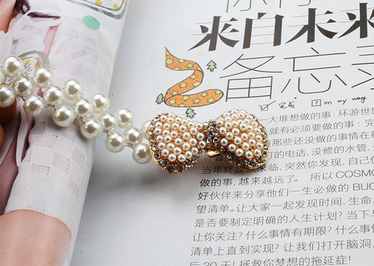 "Pearl Belt with Rhinestone Decoration – Thin Waist Dress Accessory JLTHB0003"