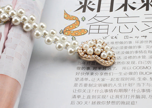 "Pearl Belt with Rhinestone Decor – Thin Waist Dress Accessory JLTHB0028"