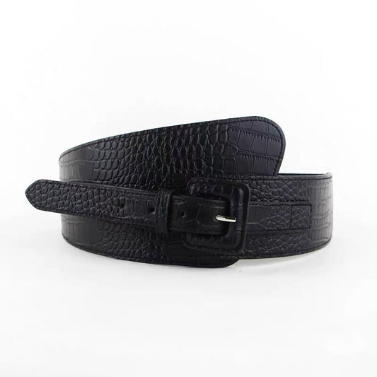 "Ultra-Wide Women’s Elastic Waistband & Skirt Belt for Outerwear Belly Support"