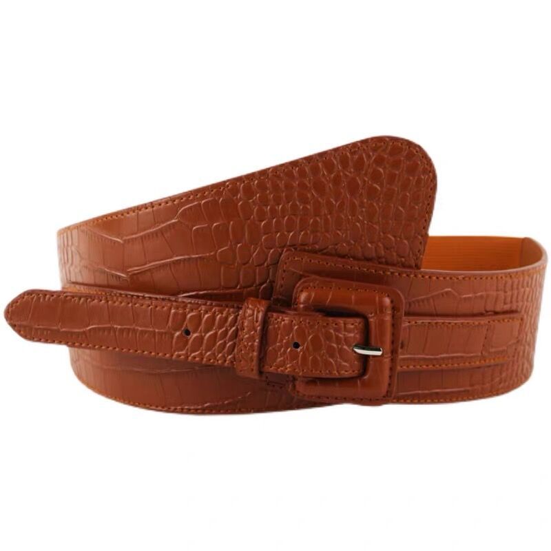 "Ultra-Wide Women’s Elastic Waistband & Skirt Belt for Outerwear Belly Support"