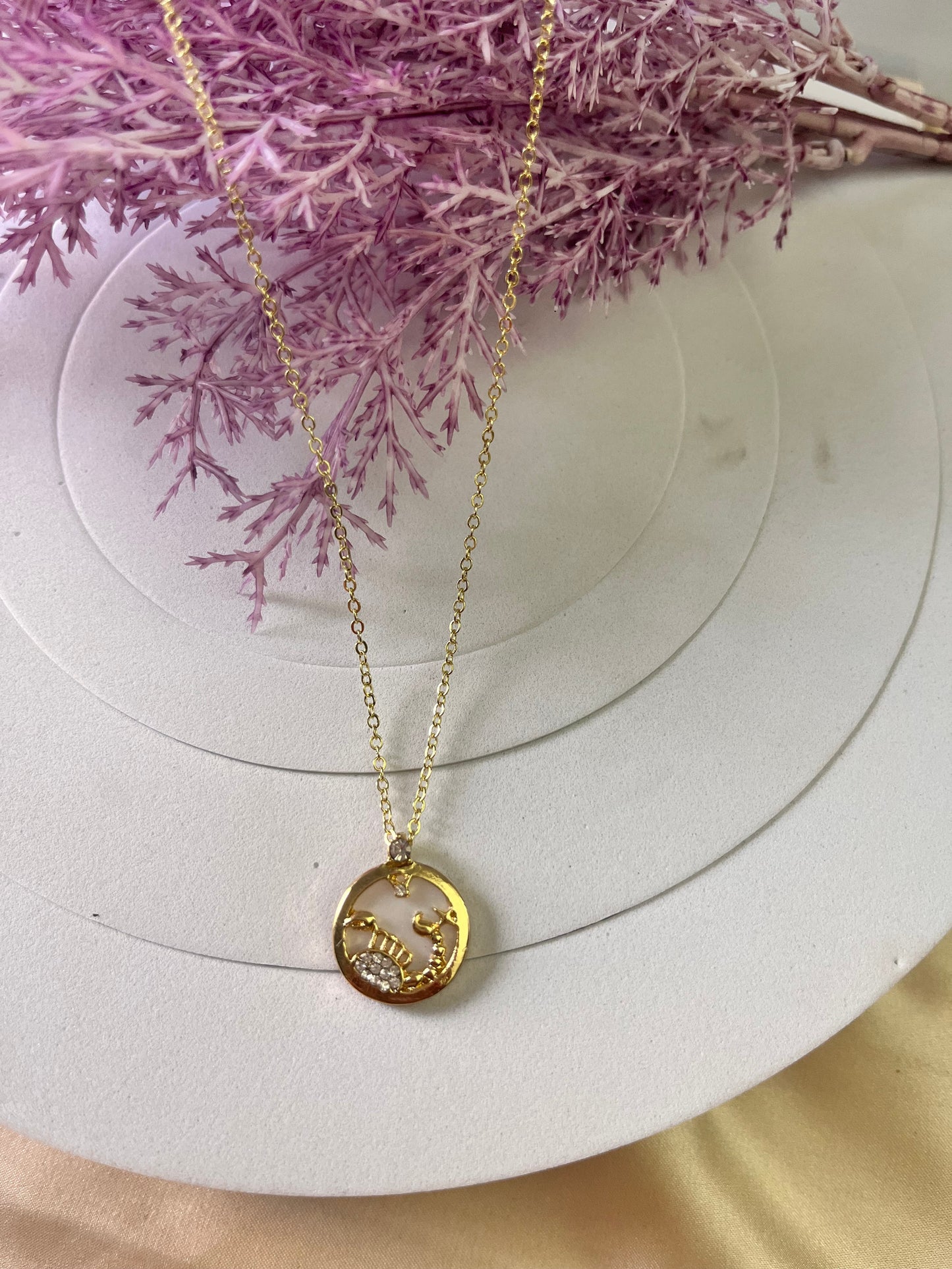 Zodiac-Inspired Gold-Color Necklace – Astrology Pendant for All Star Signs