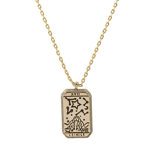 "L'Etoile" Tarot Necklace – Star Card Pendant for Hope & Inspiration-jltn0625