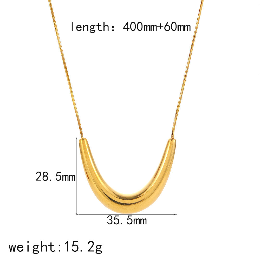 Arc U Shaped Curved Chain- Necklace - JLTN1187