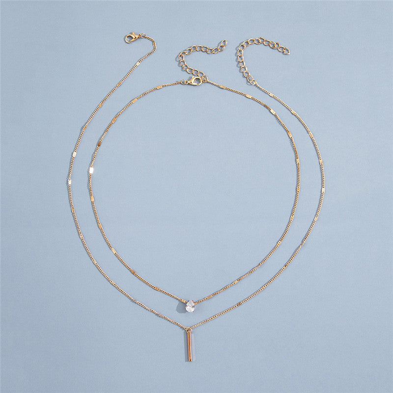 Adjustable Bar Double Layer Gold Necklace JLTN1204