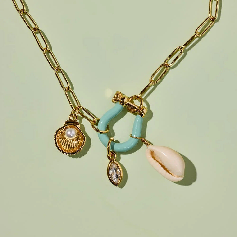 U-shaped horseshoe shell necklace jltn1526